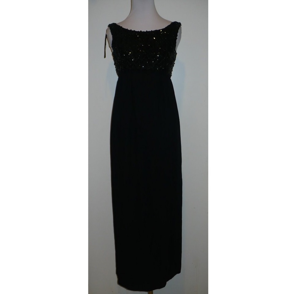 Vintage Sequin Beaded Empire Waist Cocktail Dress